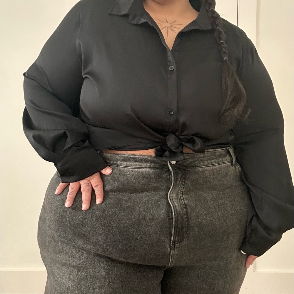 SHEIN Black Button-Up Shirt